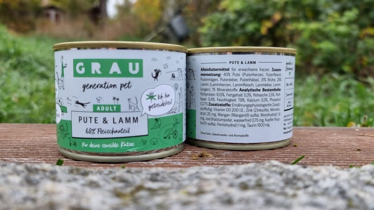 Grau Katzenfutter Deklaration