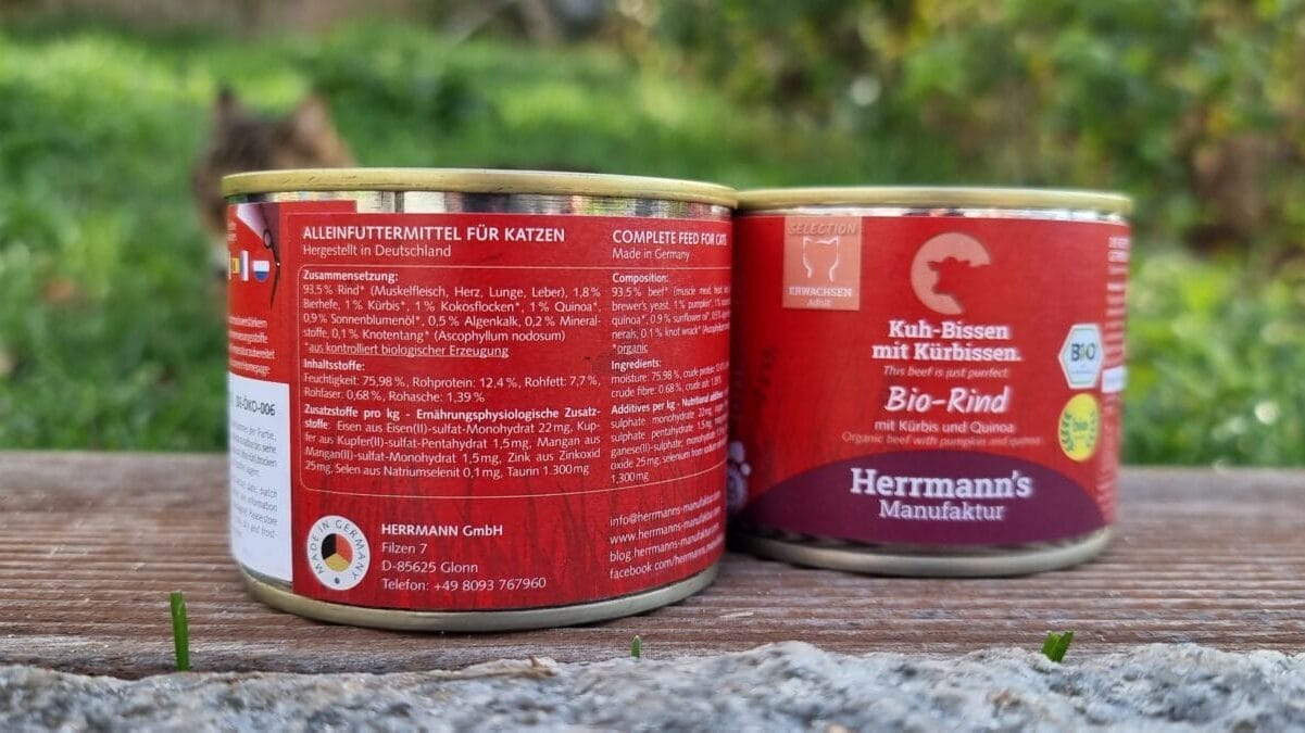 Herrmanns Katzenfutter Deklaration