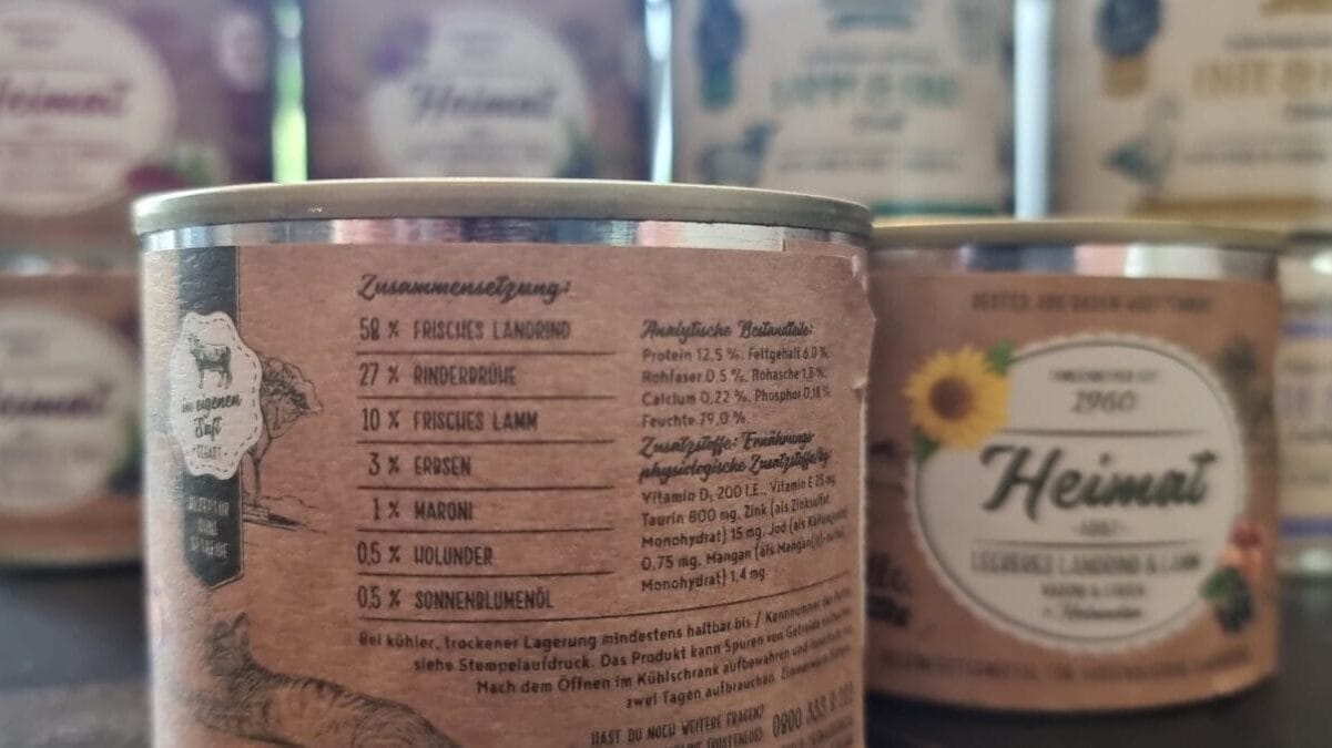 Deklaration auf einer Dose Sanabelle